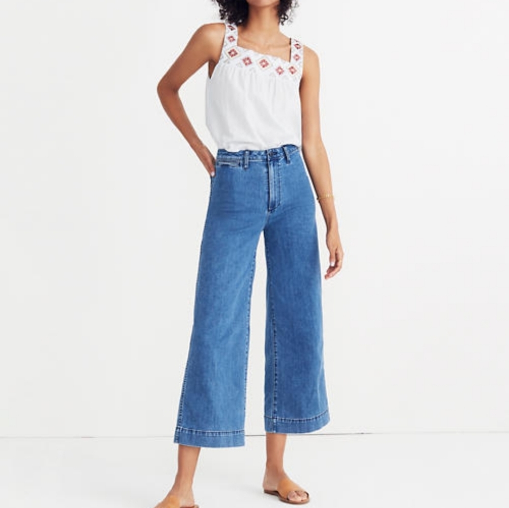 Madewell Emmett Wide-Leg Crop Jeans, Rosal…